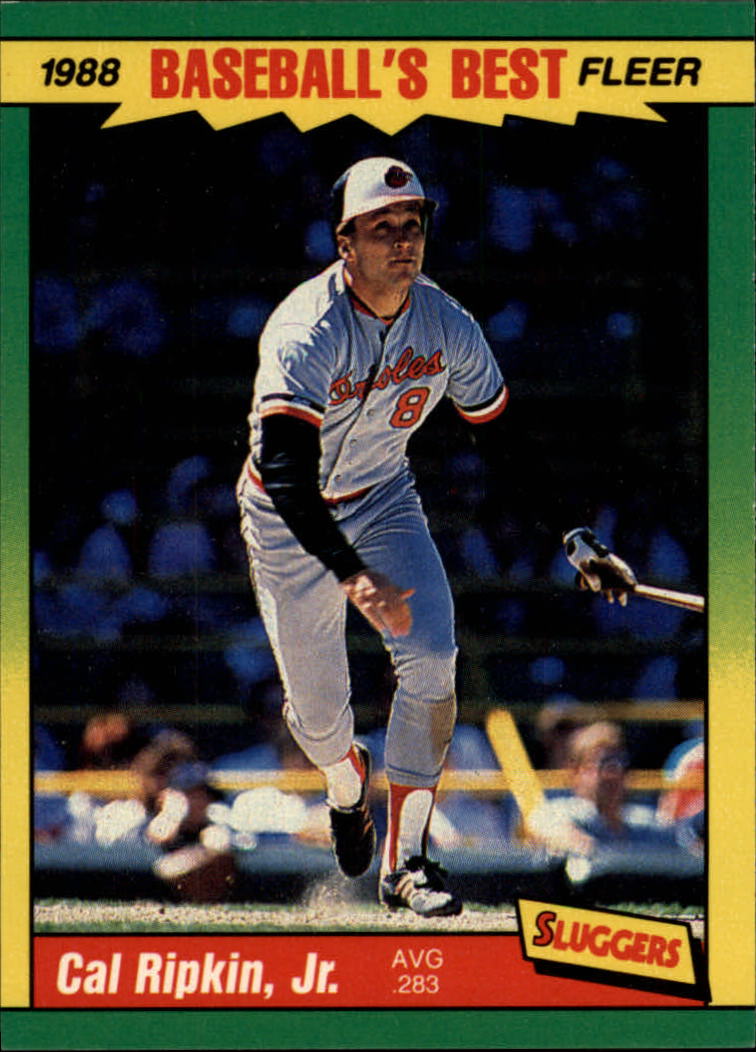 1988 Fleer Sluggers/Pitchers Baseball Cards    034      Cal Ripken UER#{(Misspelled Ripkin#{on card front)